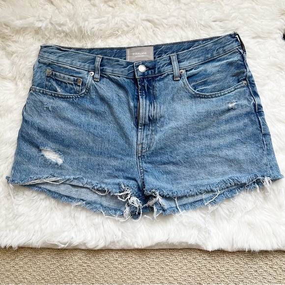 Everlane Pants - EVERLANE denim shorts cutoffs raw hem size 31 w 3” inseam 100% organic cotton